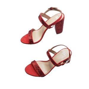 NWB BP Lula Red Goji Glitter Slingback Sandals Size 9M